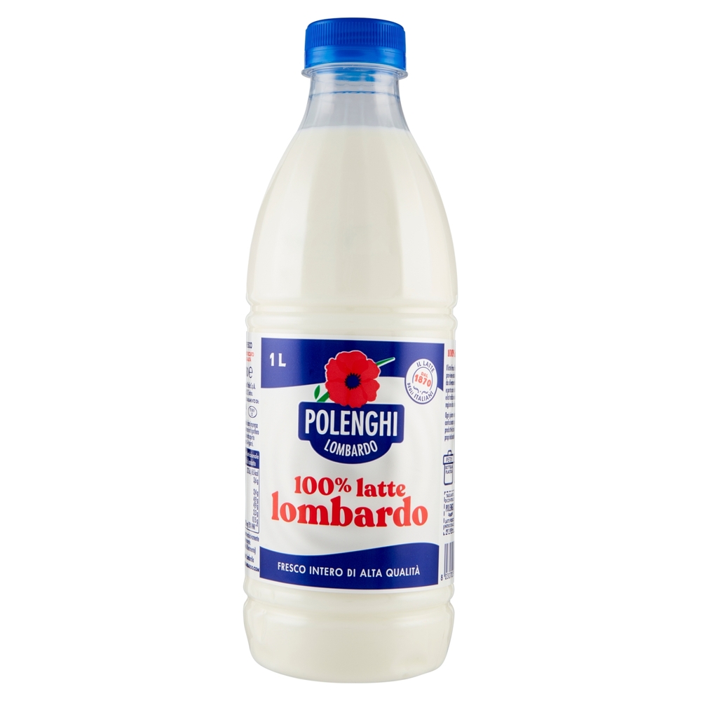 Polenghi Lombardo 100% latte lombardo Fresco Intero di Alta Qualità 1 Litro